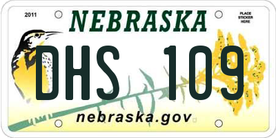 NE license plate DHS109
