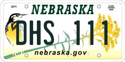 NE license plate DHS111