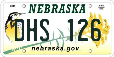 NE license plate DHS126