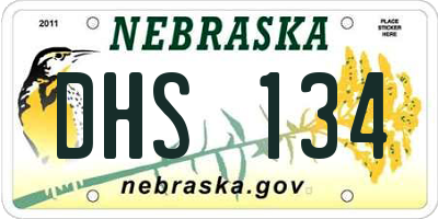 NE license plate DHS134