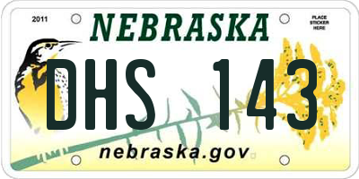 NE license plate DHS143