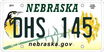 NE license plate DHS145