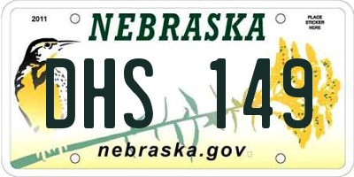 NE license plate DHS149