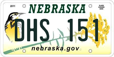 NE license plate DHS151