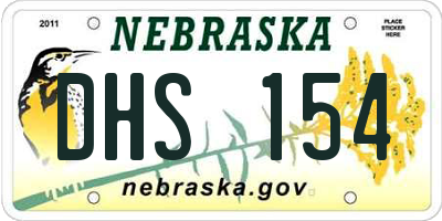NE license plate DHS154