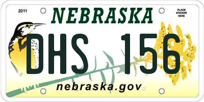 NE license plate DHS156