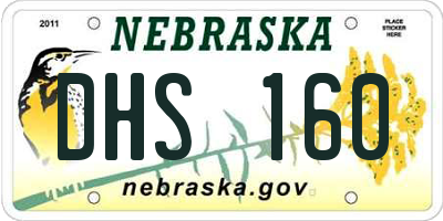 NE license plate DHS160