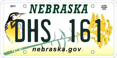 NE license plate DHS161