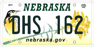 NE license plate DHS162