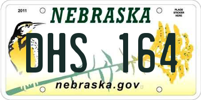 NE license plate DHS164