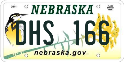 NE license plate DHS166