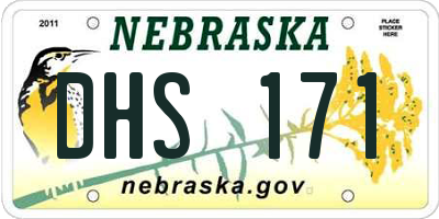NE license plate DHS171