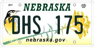 NE license plate DHS175
