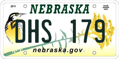 NE license plate DHS179