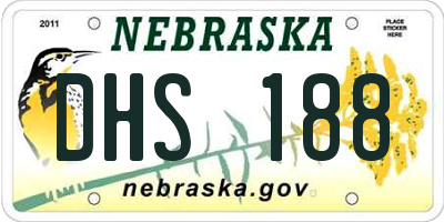 NE license plate DHS188