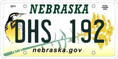NE license plate DHS192