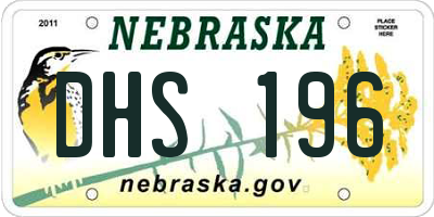 NE license plate DHS196