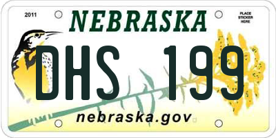NE license plate DHS199