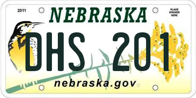 NE license plate DHS201
