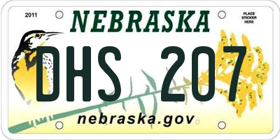 NE license plate DHS207