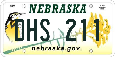 NE license plate DHS211