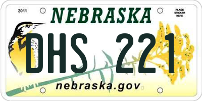 NE license plate DHS221