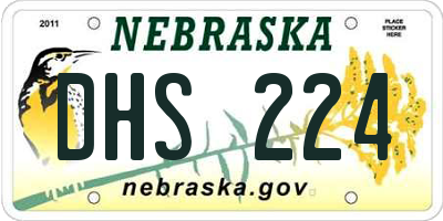 NE license plate DHS224