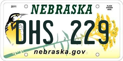 NE license plate DHS229