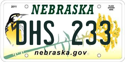 NE license plate DHS233