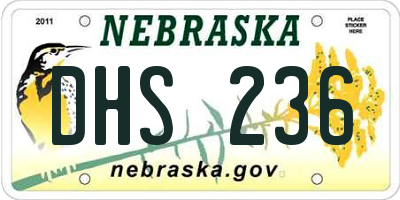 NE license plate DHS236