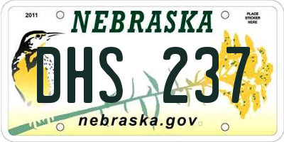 NE license plate DHS237