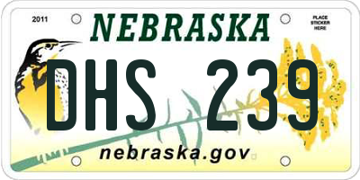 NE license plate DHS239