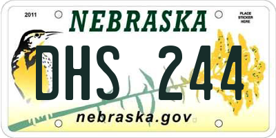 NE license plate DHS244