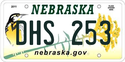 NE license plate DHS253