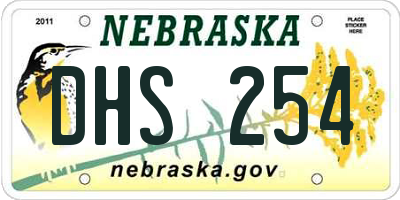NE license plate DHS254
