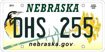 NE license plate DHS255