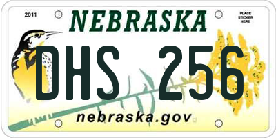 NE license plate DHS256