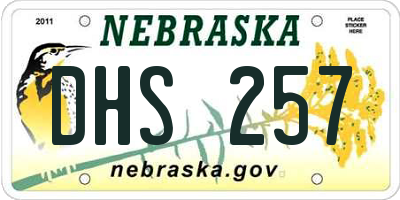 NE license plate DHS257