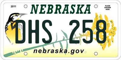 NE license plate DHS258