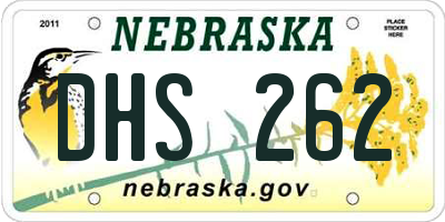 NE license plate DHS262