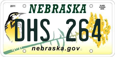 NE license plate DHS264