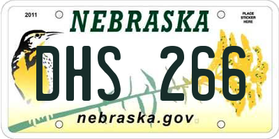 NE license plate DHS266