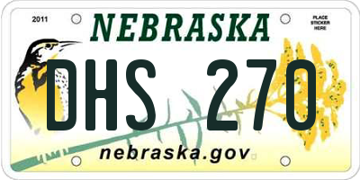 NE license plate DHS270