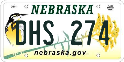 NE license plate DHS274