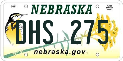 NE license plate DHS275
