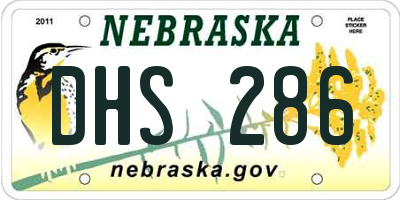NE license plate DHS286