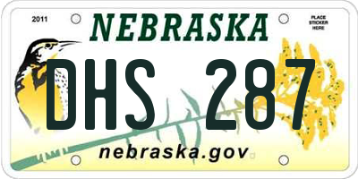 NE license plate DHS287