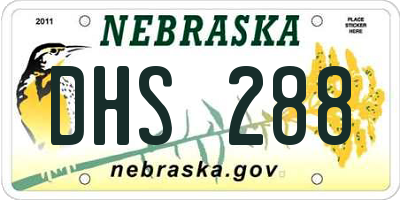 NE license plate DHS288