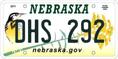 NE license plate DHS292