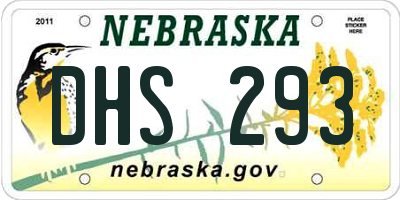NE license plate DHS293